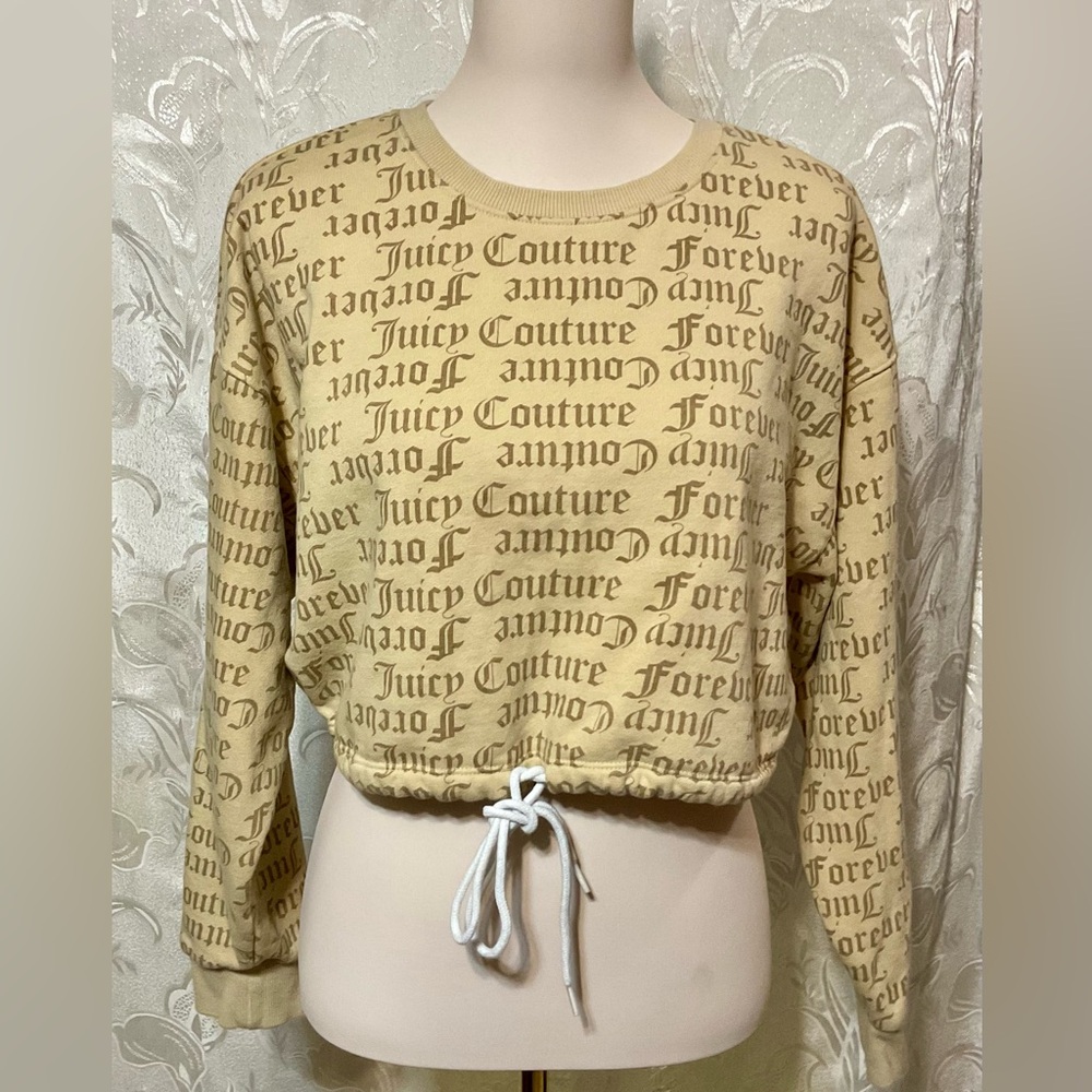 Juicy Couture Tan Brown Cropped Sweatshirt